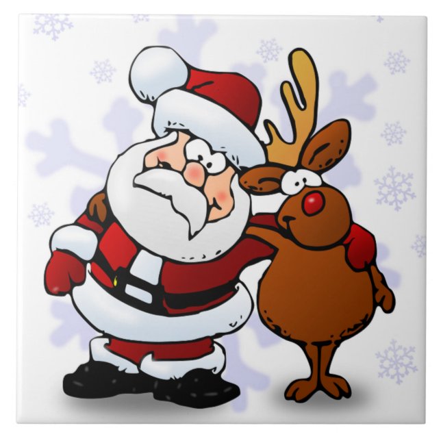JULTOMTEN OCH RUDOLPH KAKELPLATTA (Framsidan)