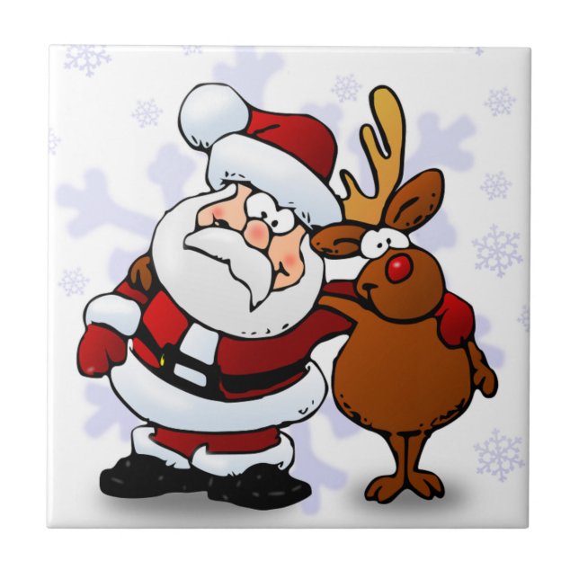JULTOMTEN OCH RUDOLPH KAKELPLATTA (Framsidan)
