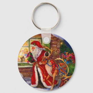 Jultomten och rudolph nyckelring