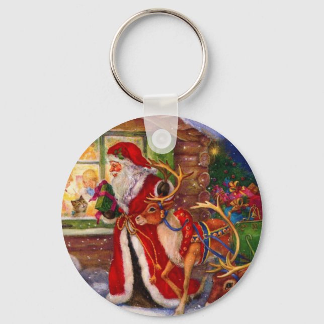 Jultomten och rudolph nyckelring (Framsida)