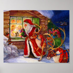 Jultomten och rudolph poster
