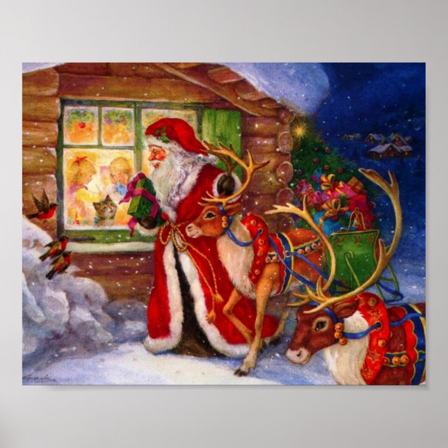 Jultomten och rudolph poster (Framsidan)