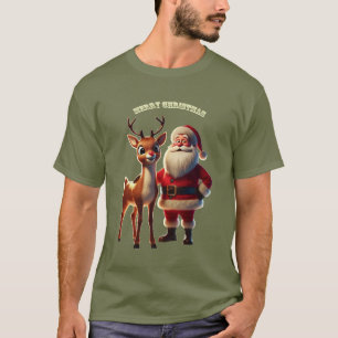 Jultomten och Rudolph the Red-Nged Reindeer URM T Shirt