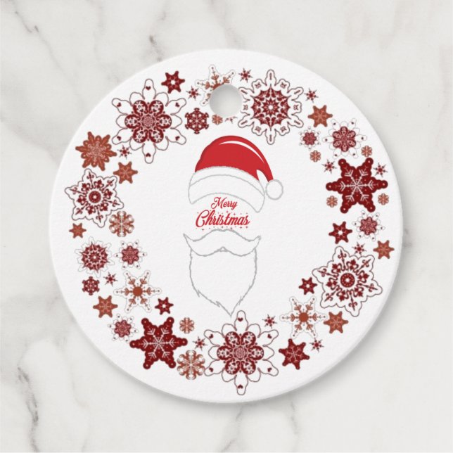 Jultomten och skägg med God jul Gåvor Etiketter (Framsida)