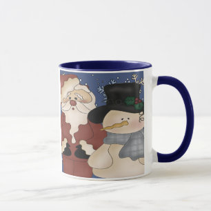 Jultomten och Snögubbe Mugg