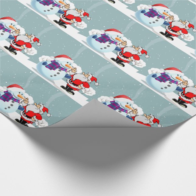 Jultomten och Snögubbe Presentpapper (Hörn)