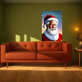 Jultomten och stjärnnatt | AI Art Poster