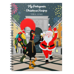 Jultomten och Tupp Champagne Toast till New Yea Anteckningsbok