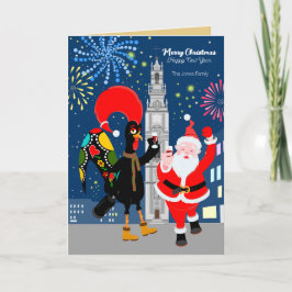 Jultomten och Tupp till nyåret Kort