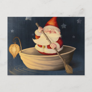 Jultomten och valnötsnäcka helg vykort