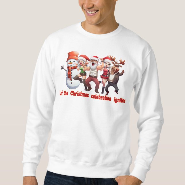 Jultomten och vänner lång ärmad tröja (Framsida)