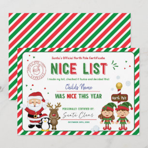Jultomten Officiell Nice-listcertifikat Julkort