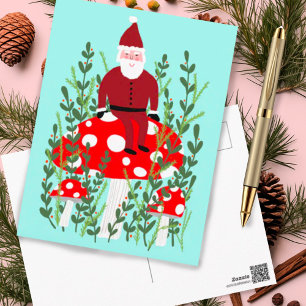 Jultomten om Magic Mushroom Julafton Vykort