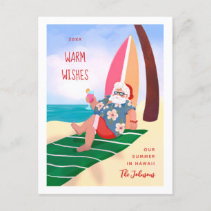 jultomten på Beach Sommar-Helgdag Helg Vykort