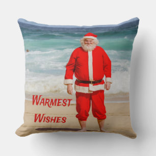 Jultomten på Beach varmaste Önskemål Funny Humor Kudde