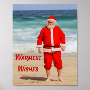 Jultomten på Beach varmaste Önskemål Funny Humor Poster