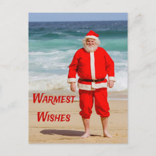 Jultomten på Beach varmaste Önskemål Funny Humor Vykort