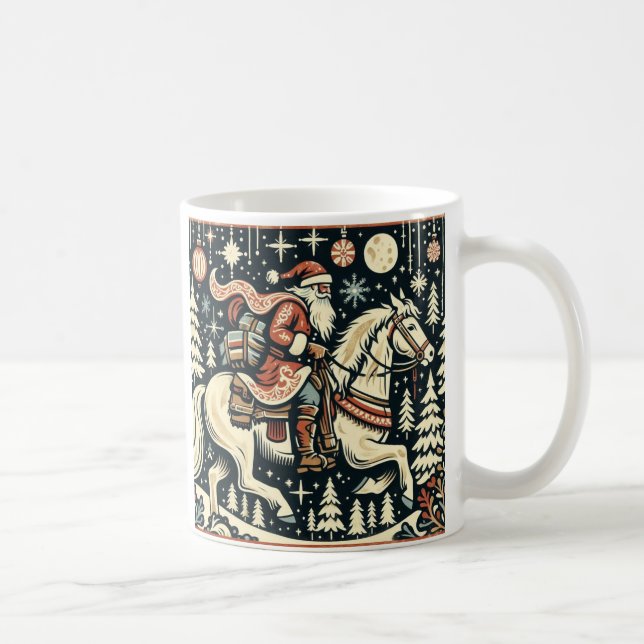 Jultomten på byage Horse Thru Kaffemugg (Höger)