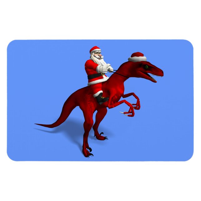 Jultomten på Dinosaur Magnet (Horisontell)