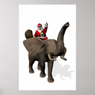 Jultomten på Elephant Poster