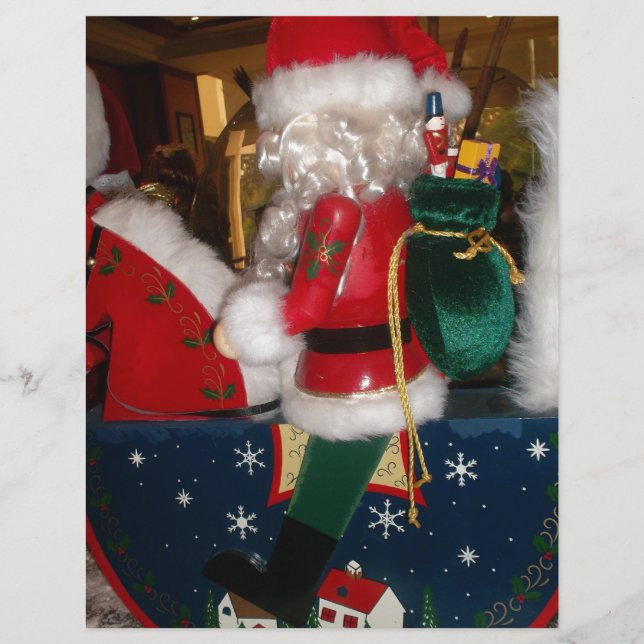 Jultomten på en häst med Snö Art Print (Framsida)