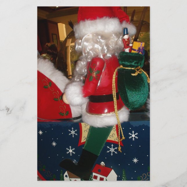 Jultomten på en häst med Snö Art Print Brevpapper (Framsida)