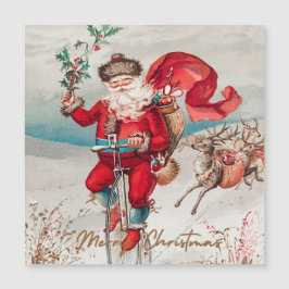 Jultomten på en liten gård med renar