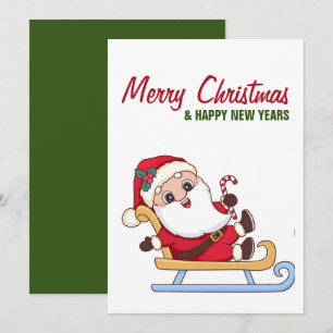 Jultomten på en Sleigh Julkort