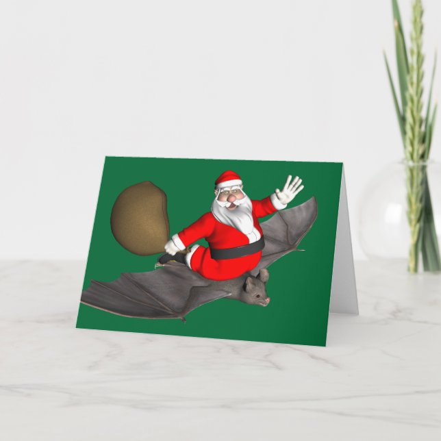 Jultomten på Fladdermus Helgkort (Framsida)