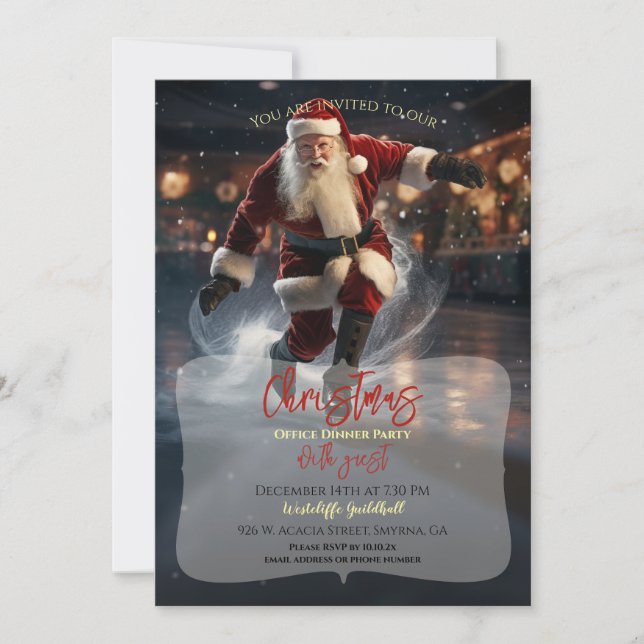 Jultomten på is inbjudningar (Framsida)