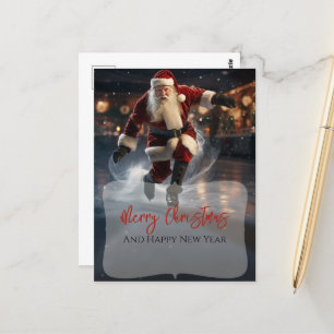 Jultomten på is vykort