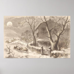 Jultomten på julen Kväll Poster