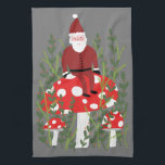 Jultomten på Magic Mushroom Kökshandduk<br><div class="desc">Ge presenten av den här söta kökshandduken. Anpassa den med din egen text om du vill. Kolla min butik för mycket mer färg och mönster!</div>