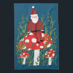 Jultomten på Magic Mushroom Kökshandduk<br><div class="desc">Ge presenten av den här söta kökshandduken. Anpassa den med din egen text om du vill. Kolla min butik för mycket mer färg och mönster!</div>