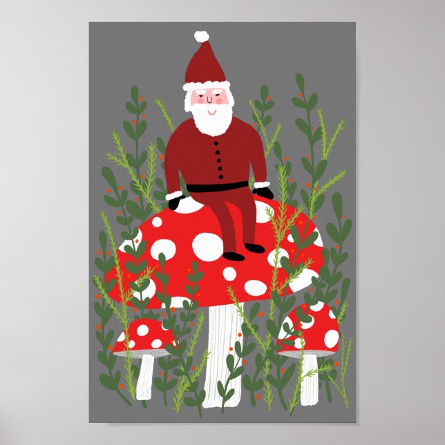 Jultomten på Magic Mushroom Poster (Framsidan)