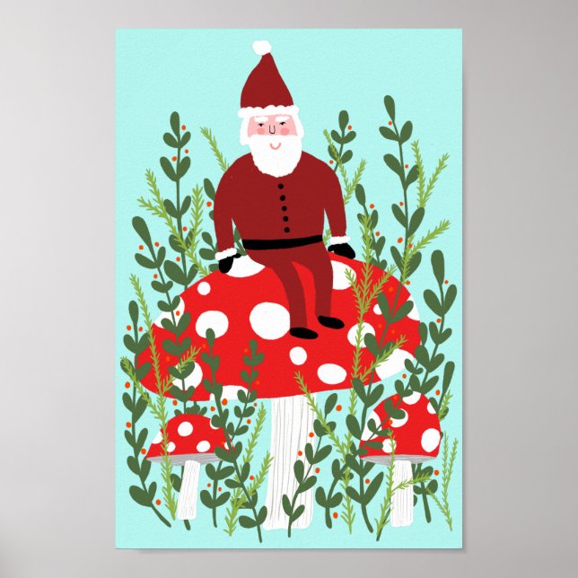 Jultomten på Magic Mushroom Poster (Framsidan)