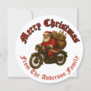 Jultomten på motorcykeljulen julkort