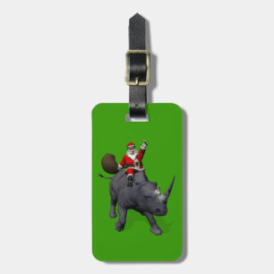Jultomten på Rhino Rhinoceros Bagagebricka