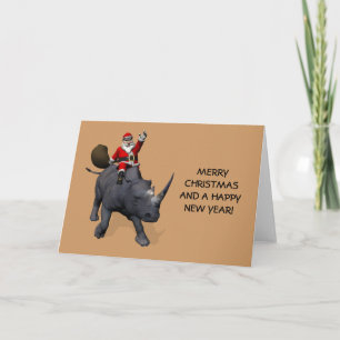 Jultomten på Rhino Rhinoceros Helgkort