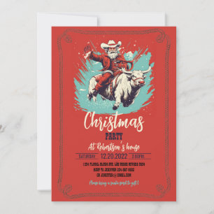 Jultomten på Rodeo Bull ridning Inbjudningar