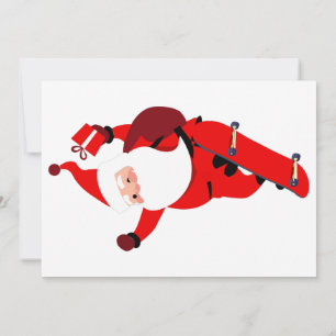 jultomten på Skateboard Julkort