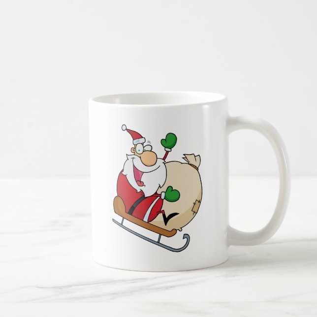 Jultomten på Sleigh Kaffemugg (Höger)