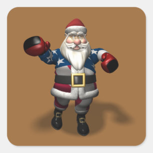 Jultomten på startdagen fyrkantigt klistermärke