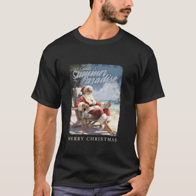 Jultomten på stranden önskemål är du en Merry Kris T Shirt (Framsida)