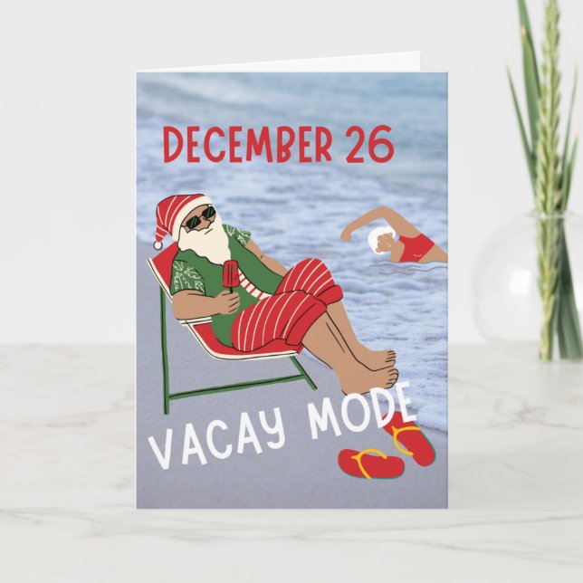 Jultomten på Vacay i Beach Kort (Framsida)
