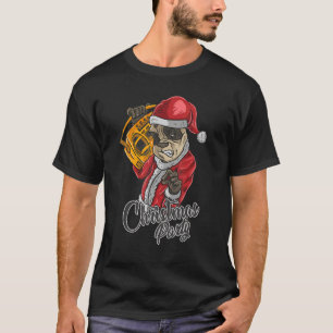 Jultomten Panda Boombox Hip hop DJ Music Christm T Shirt