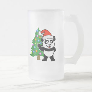 Jultomten Panda Frostat Ölglas