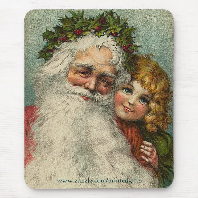 Jultomten Pappa jul & Girl Mousepad Gift Musmatta (Framsidan)