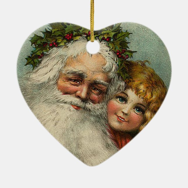 Jultomten Pappa jul Heart Ornament (Baksidan)