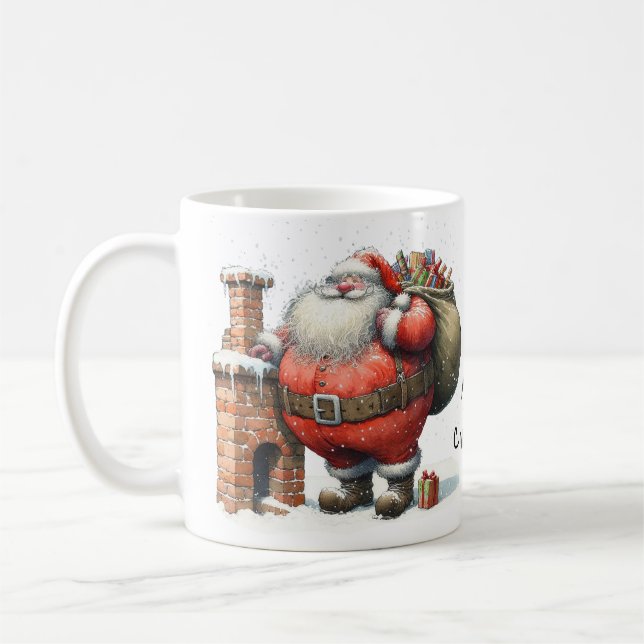 Jultomten Pappa jul St Nick med presenter Kaffemugg (Vänster)